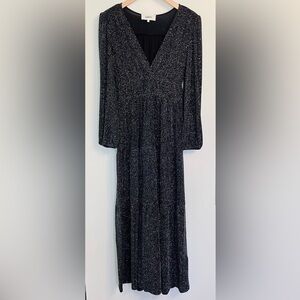 BNWT Beautiful! Sparkly ba&sh Glittered Knit Long-Sleeve Tiered Maxi Dress